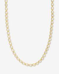 18K Yellow Gold Plated She's A Boss Simulated Diamond Tennis Necklace