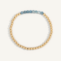 Aquamarine March Birthstone Bar Bead Bracelet by Dee Berkley