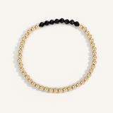 Black Spinel Bar 4mm Bead Bracelet by Dee Berkley