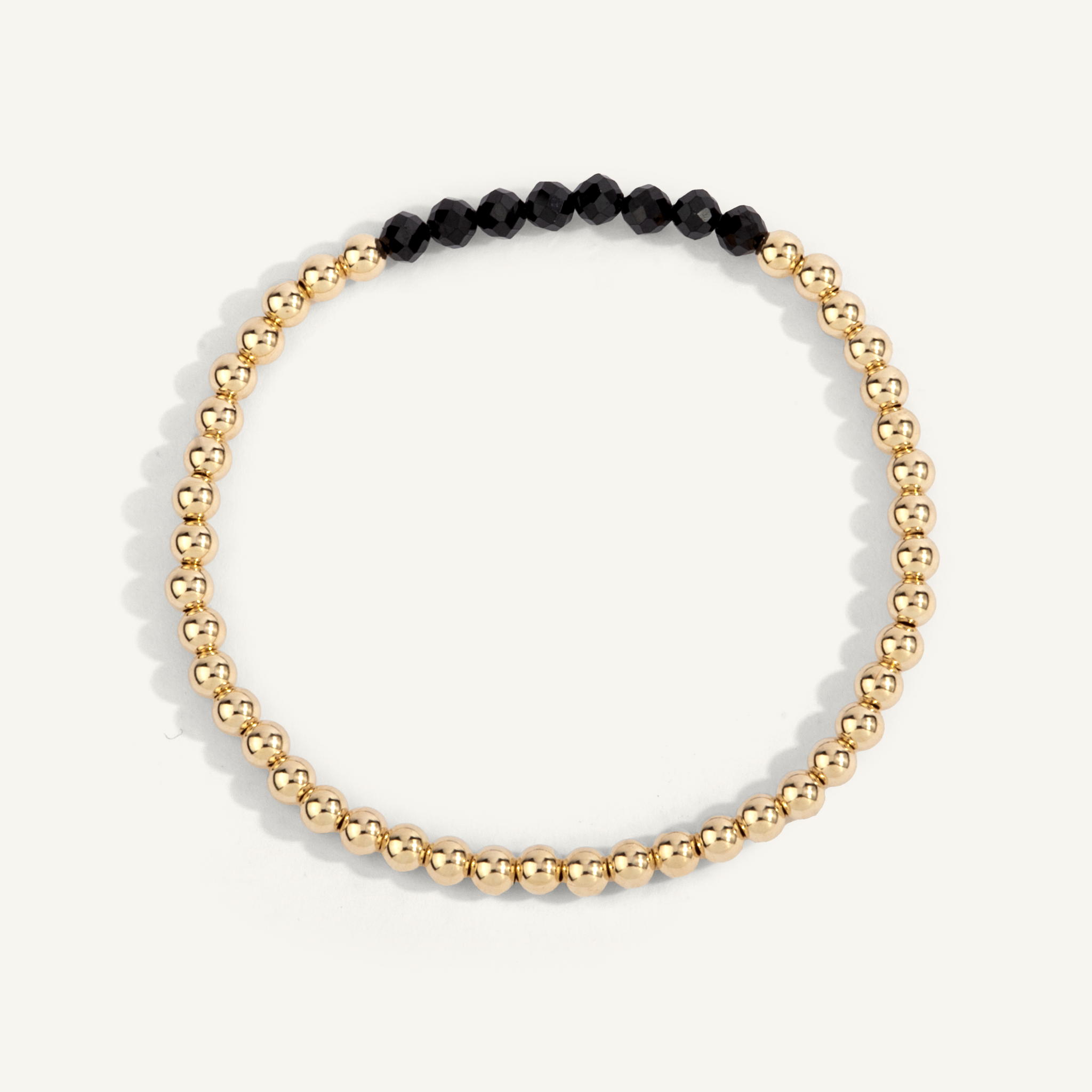 Black Spinel Bar 4mm Bead Bracelet by Dee Berkley