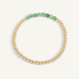 Emerald May Birthstone Bar 4mm Bead Bracelet by Dee Berkley