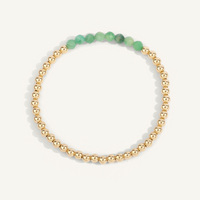 Emerald May Birthstone Bar 4mm Bead Bracelet by Dee Berkley