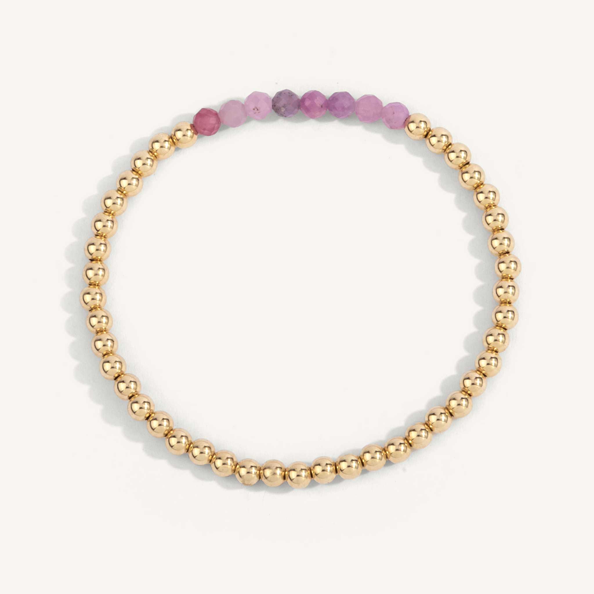 Ruby July Birthstone Bar 4mm Bead Bracelet by Dee Berkley