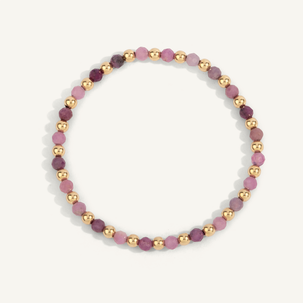 Ruby & 14K Gold Filled Harmony Gemonstone Bead Bracelet by Dee Berkley