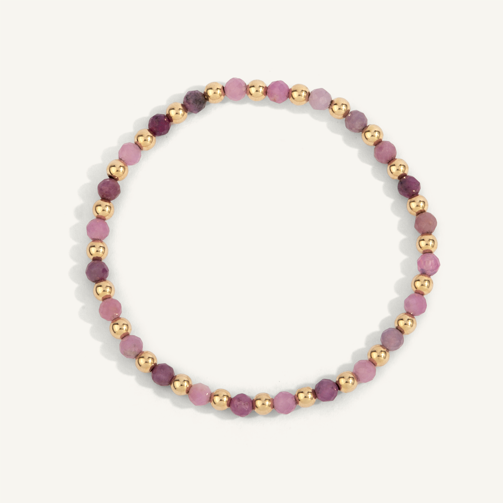 Ruby & 14K Gold Filled Harmony Gemonstone Bead Bracelet by Dee Berkley