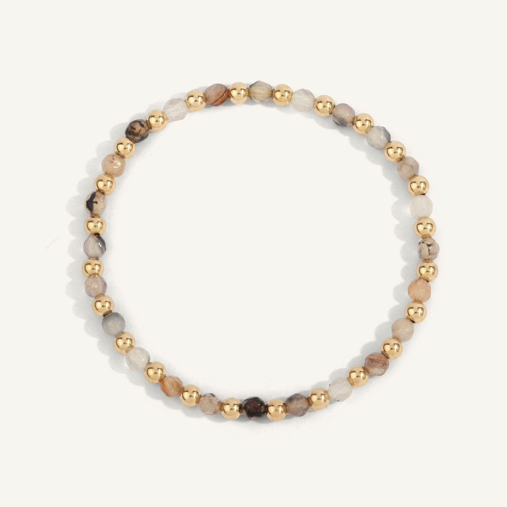 Fire Agate & 14K Gold Filled Harmony Gemstone Bead Bracelet by Dee Berkley