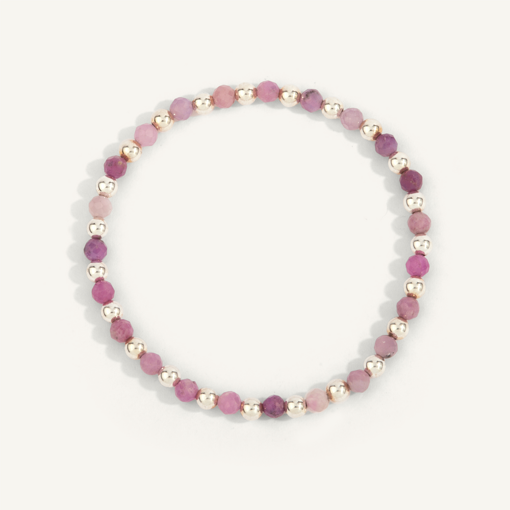 Ruby & Sterling Silver Harmony Gemstone Bead Bracelet by Dee Berkley