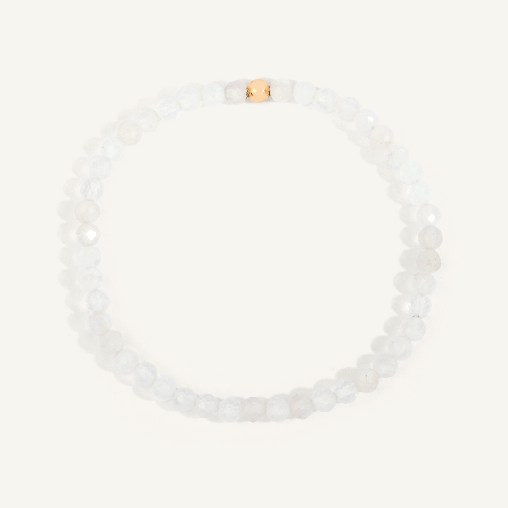 Moonstone Gemstone 4mm Bead Bracelet by Dee Berkley