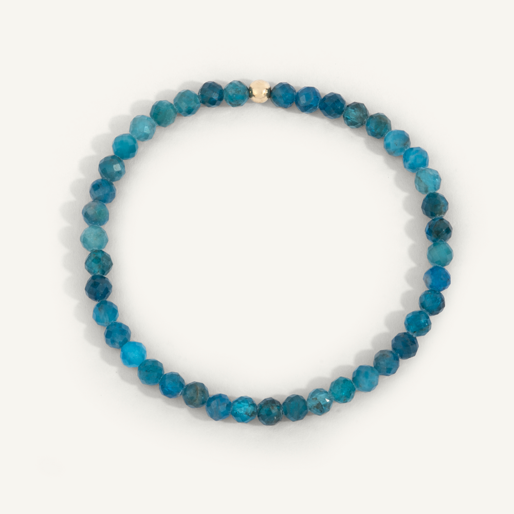 Apatite Gemstone 4mm Bead Bracelet by Dee Berkley