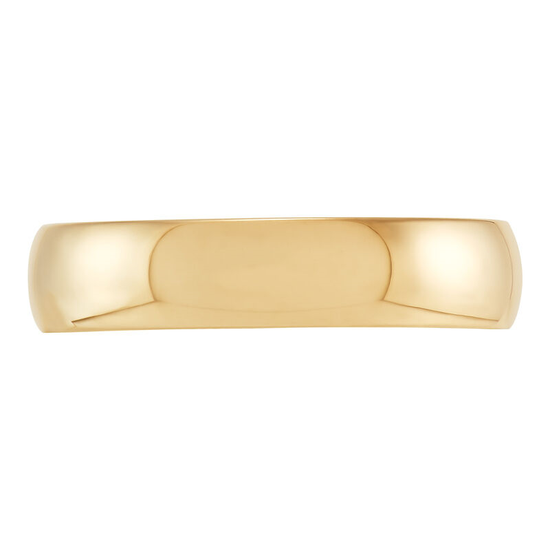 14K Yellow Gold 5mm Half-Round Comfort Fit Band Sz 11