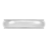 14K White Gold Milgrain Rounded Comfort Fit Band  Sz 8