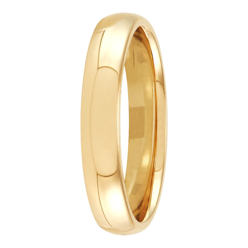 14K Yellow Gold 4mm Comfort Fit Half Round Band Sz 11