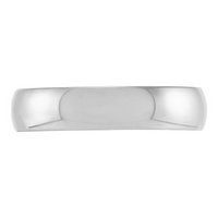 14K White Gold 5mm Half-Round Comfort Fit Band Sz 10