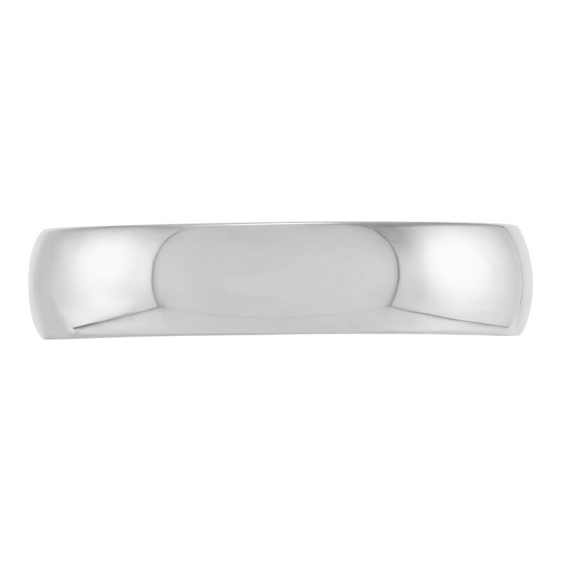 14K White Gold 5mm Half-Round Medium Weight Comfort Fit Band Sz 8