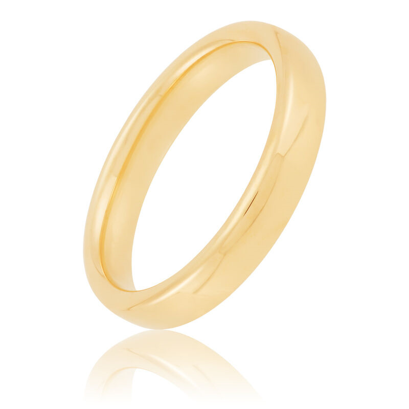 14K Yellow Gold 4mm European Comfort Fit Band Sz 9