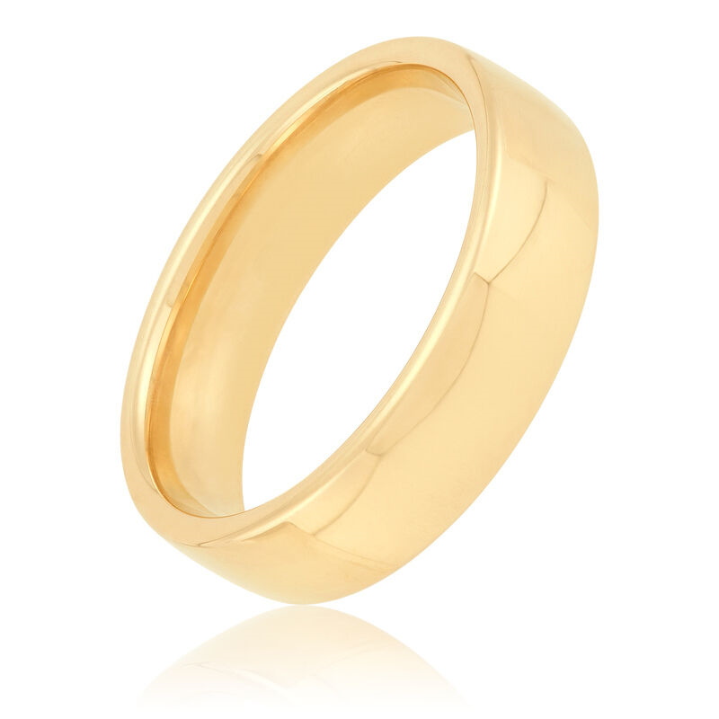 14K Yellow Gold 6mm European Comfort Fit Band Sz 10