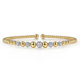 14K Yellow-White Gold 0.33cttw SI H-I Diamond Bujukan Bangle Bracelet by Gabriel