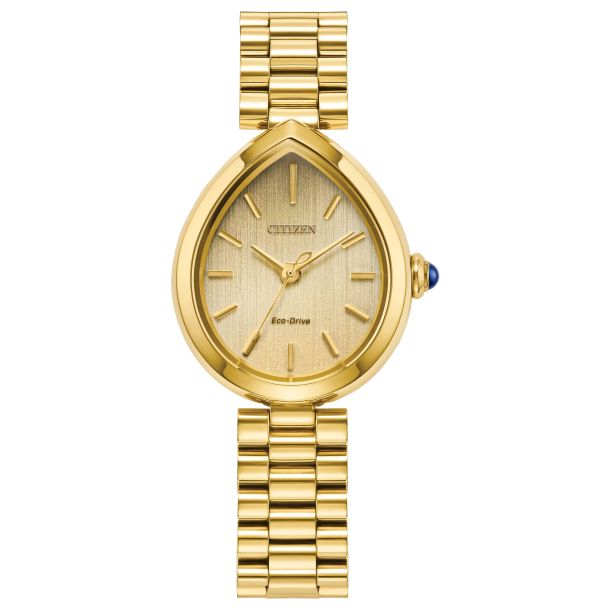 Ladies Eco Drive Yellow Plated Stainless Steel L Rainell Watch by Citizen