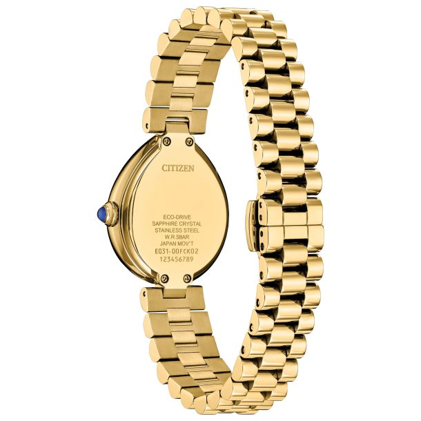 Ladies Eco Drive Yellow Plated Stainless Steel L Rainell Watch by Citizen