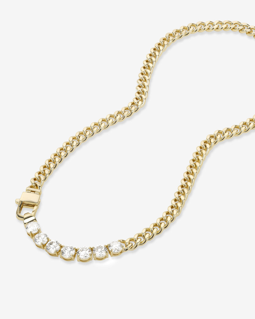 18K Yellow Gold Plated Julian Loves Simulated Diamonds Necklace 18"
