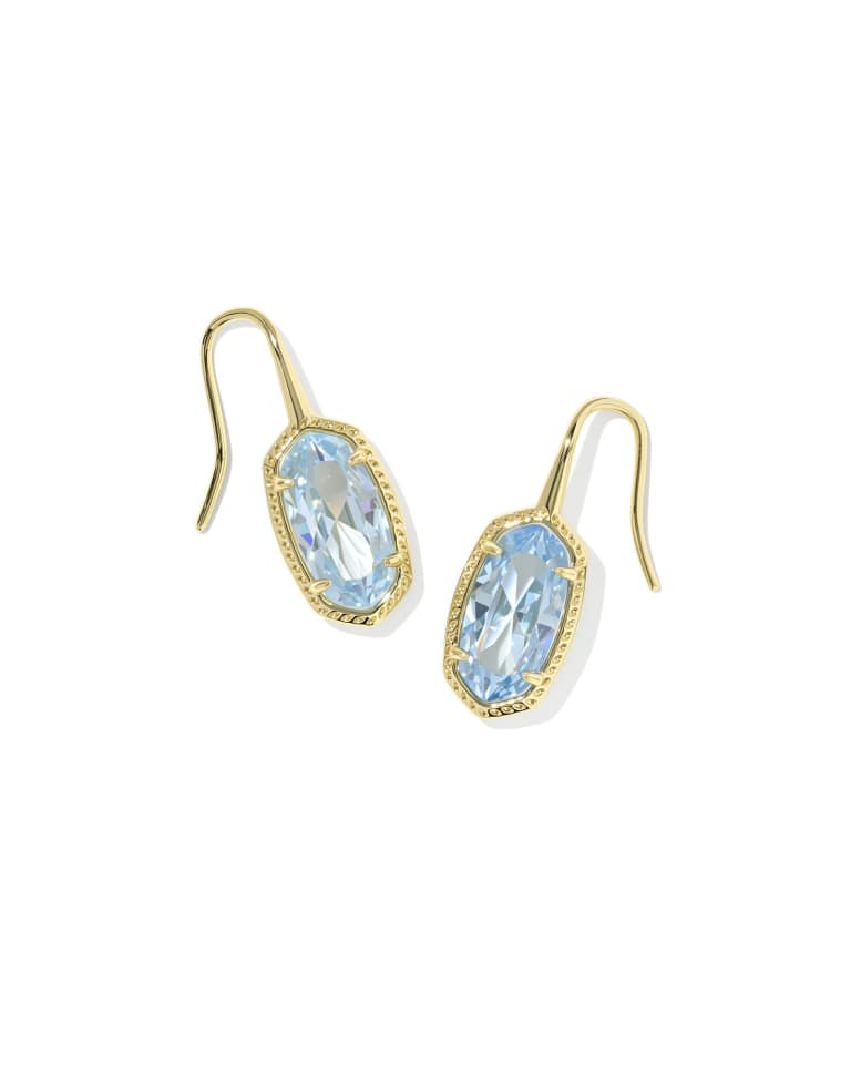 Lee Luxe Gold Plated Light Blue CZ Drop Earrings by Kendra Scott