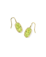 Lee Luxe Gold Plated Light Green CZ Drop Earrings by Kendra Scott