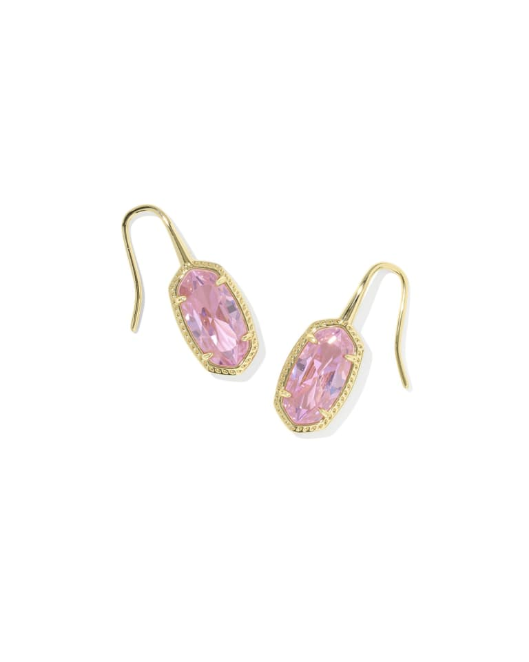 Lee Luxe Gold Plated Light Pink CZ Drop Earrings by Kendra Scott
