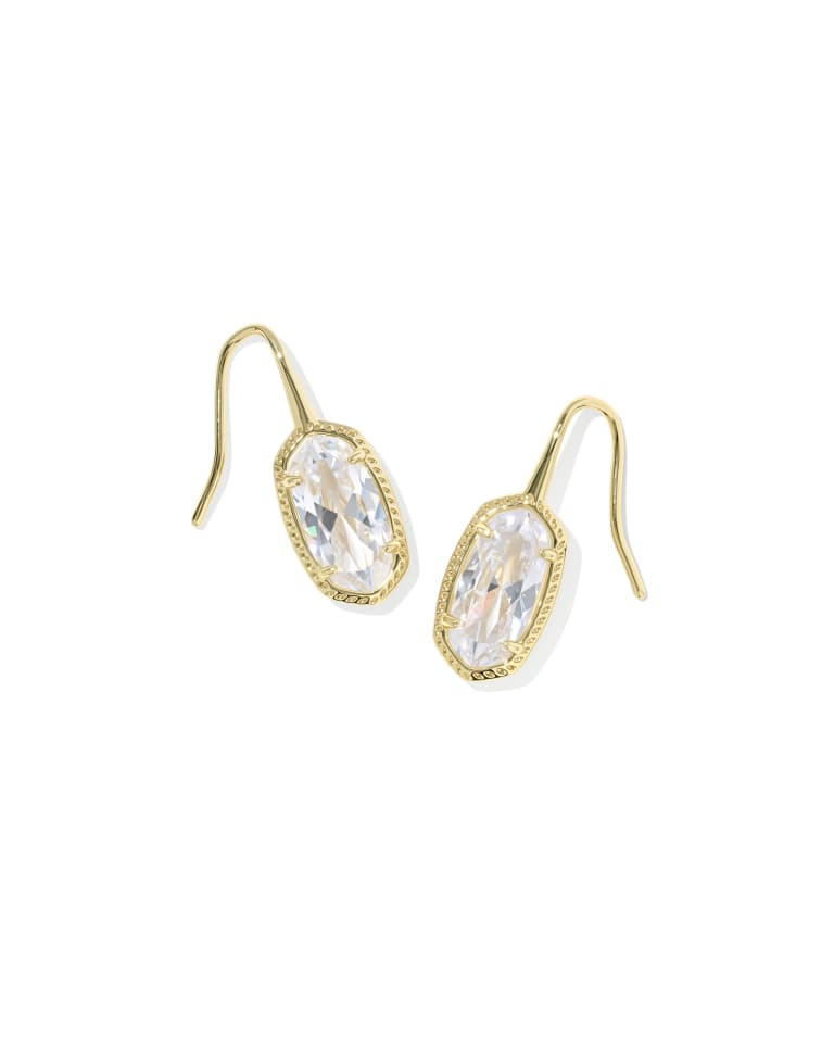 Lee Luxe Silver White CZ Drop Earrings by Kendra Scott