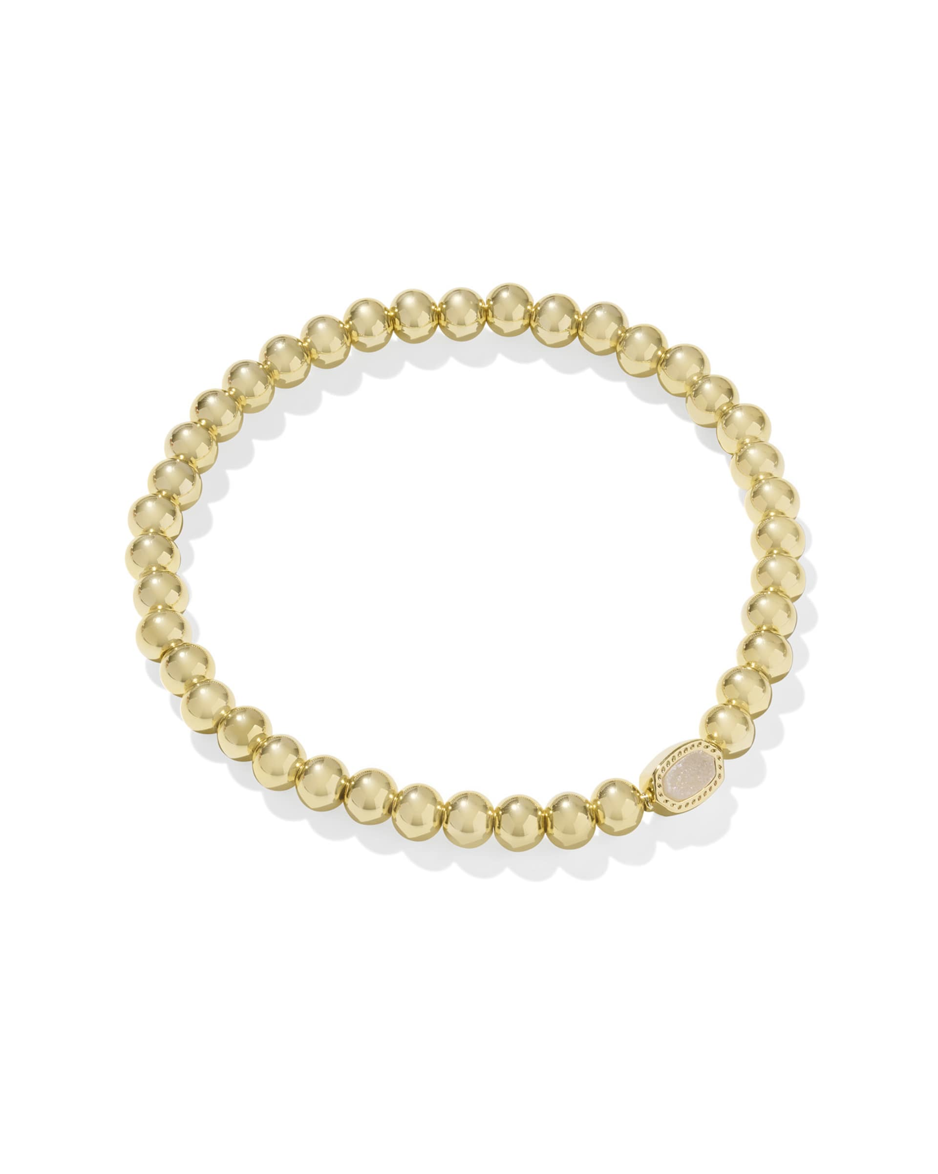 Mini Elaina Gold Plated Iridescent Drusy Stretch Bracelet by Kendra Scott