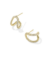 Daphne Gold Plated Pave White CZ Huggie Earrings by Kendra Scott