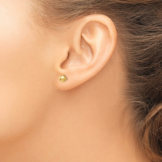 14K Yellow Gold Polished 5mm Ball Post Earrings