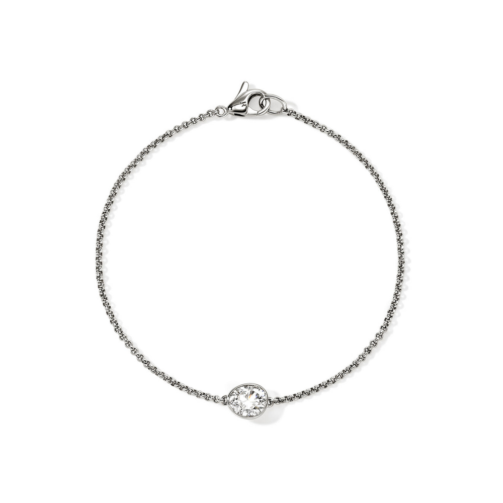 JH Lovestruck Silver 0.75ct LAB GROWN Diamond with 1.5mm Rolo Chain Bracelet by John Hardy