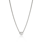 JH Lovestruck Silver 0.75ct LAB GROWN Diamond on 1.5mm Rolo Chain Necklace by John Hardy