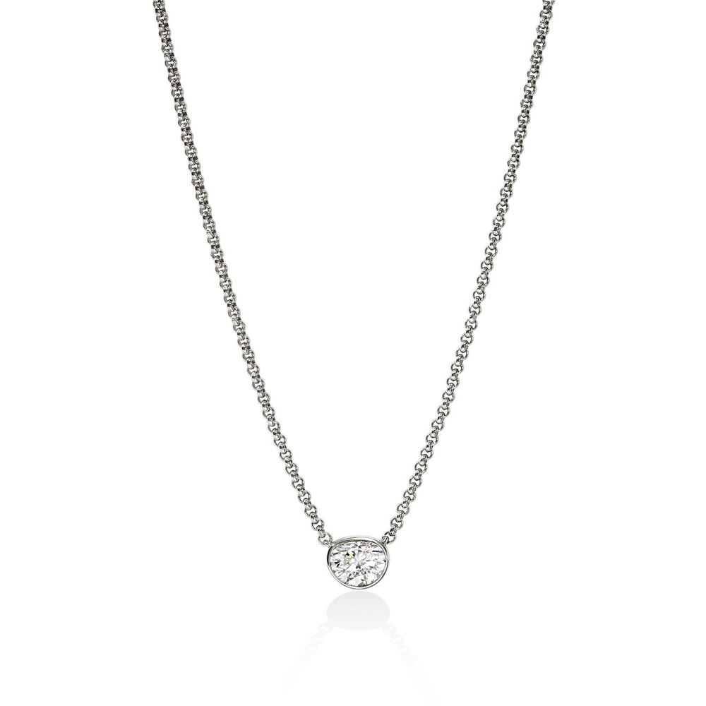 JH Lovestruck Silver 0.75ct LAB GROWN Diamond on 1.5mm Rolo Chain Necklace by John Hardy