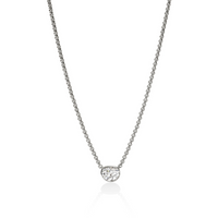 JH Lovestruck Silver 0.75ct LAB GROWN Diamond on 1.5mm Rolo Chain Necklace by John Hardy
