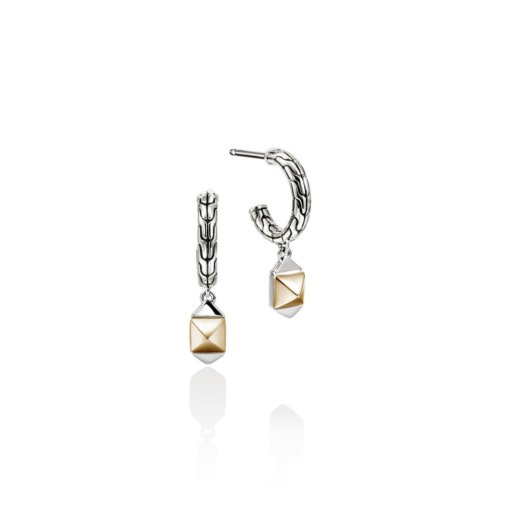 Icon Stud 14K Gold & Silver 5mm Drop Earrings by John Hardy