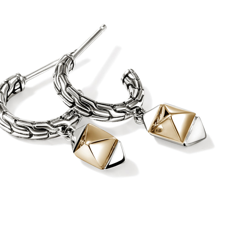 Icon Stud 14K Gold & Silver 5mm Drop Earrings by John Hardy