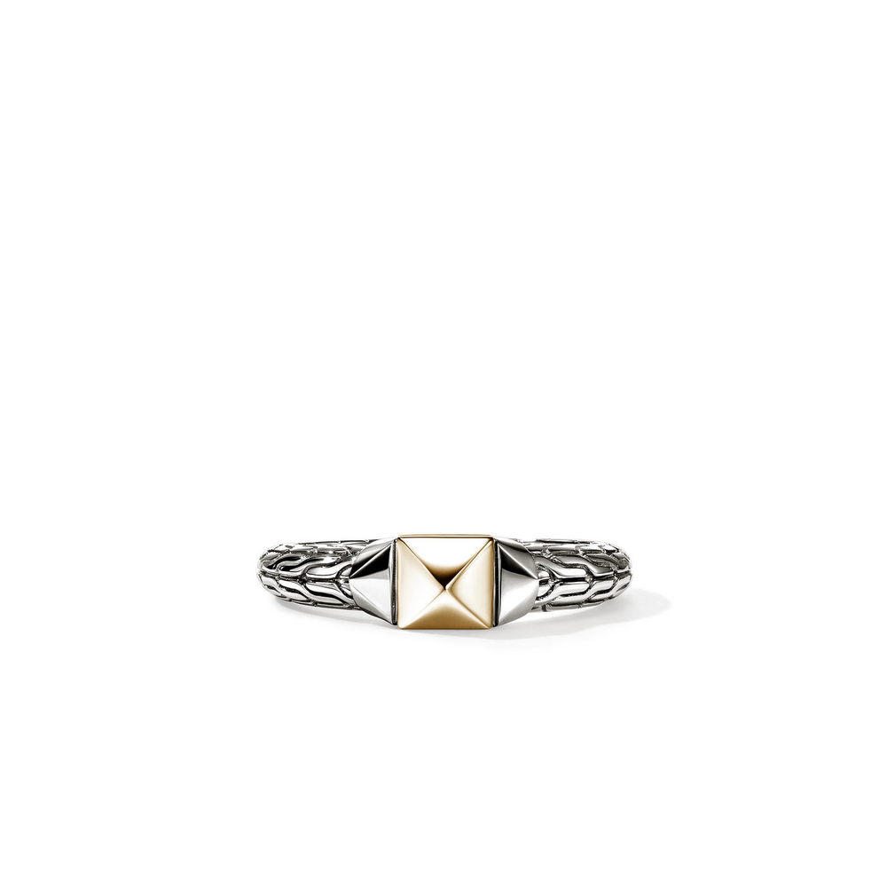 Icon Stud 14K Gold & Silver 5mm Ring Sz 6 by John Hardy