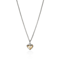 JH Essentials Heart 14K Gold & Silver Pendant on Mini Rolo Chain by John Hardy 16-18"