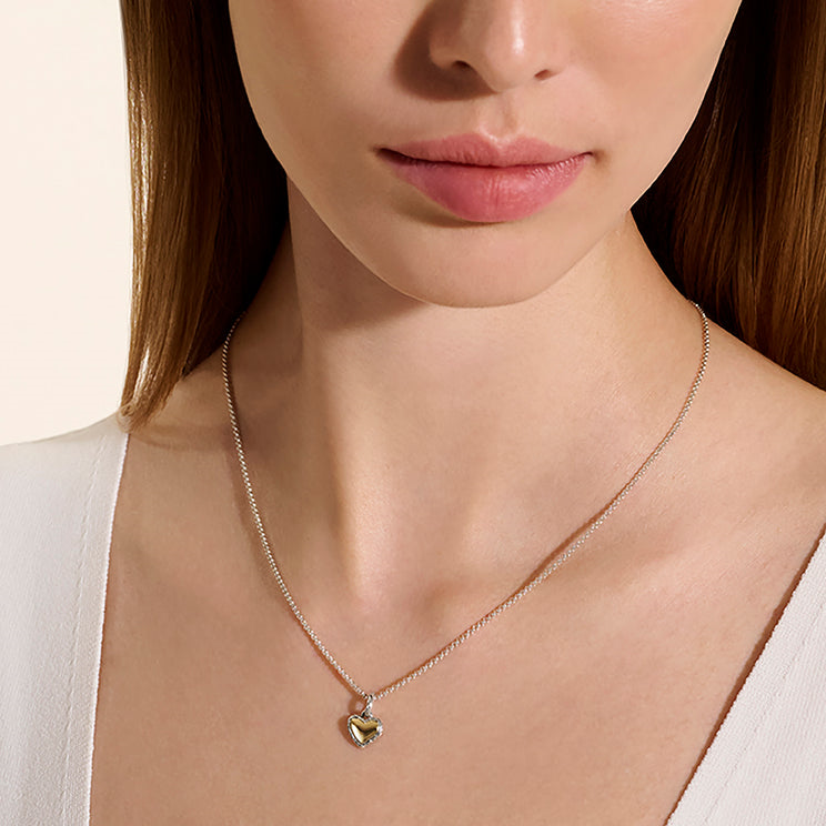 JH Essentials Heart 14K Gold & Silver Pendant on Mini Rolo Chain by John Hardy 16-18"