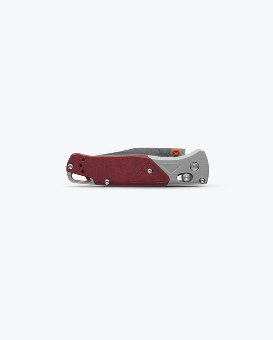 Bugout Grey/Redstone Aluminum & Richlite Knife by Benchmade