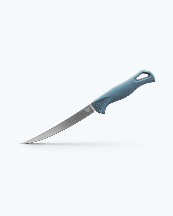Fishcrafter Depth Blue Santoprene 5" Trailing Point Knife by Benchmade