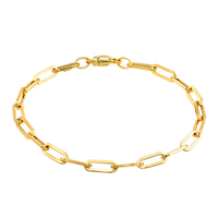14K Yellow Gold Polished 10.7mm Hollow Paper Clip Bracelet