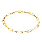 14K Yellow Gold Polished 10.7mm Hollow Paper Clip Bracelet