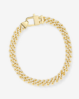 18K Gold Plated Pave Julian Cuban Chain Bracelet 6.5"