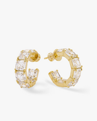 18K Yellow Gold Plated The Queen's Hoops .75"