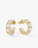 18K Yellow Gold Plated The Queen's Hoops .75"