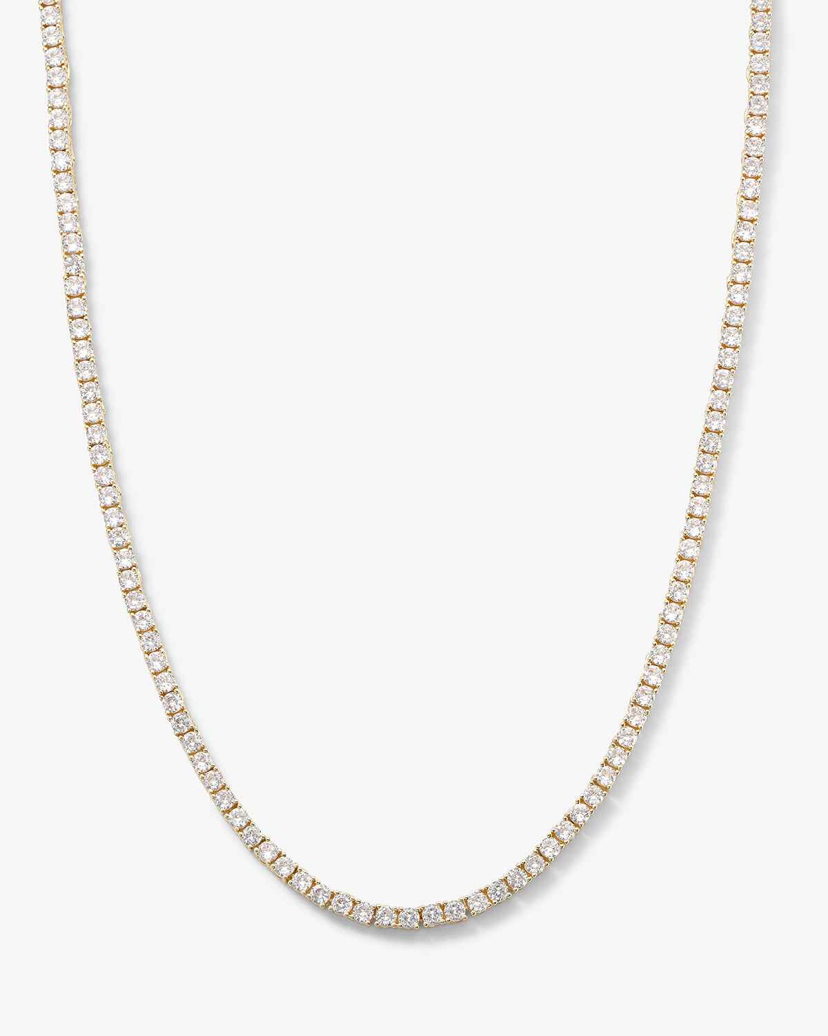 18K Yellow Gold Plated Heiress 3mm Tennis Necklace