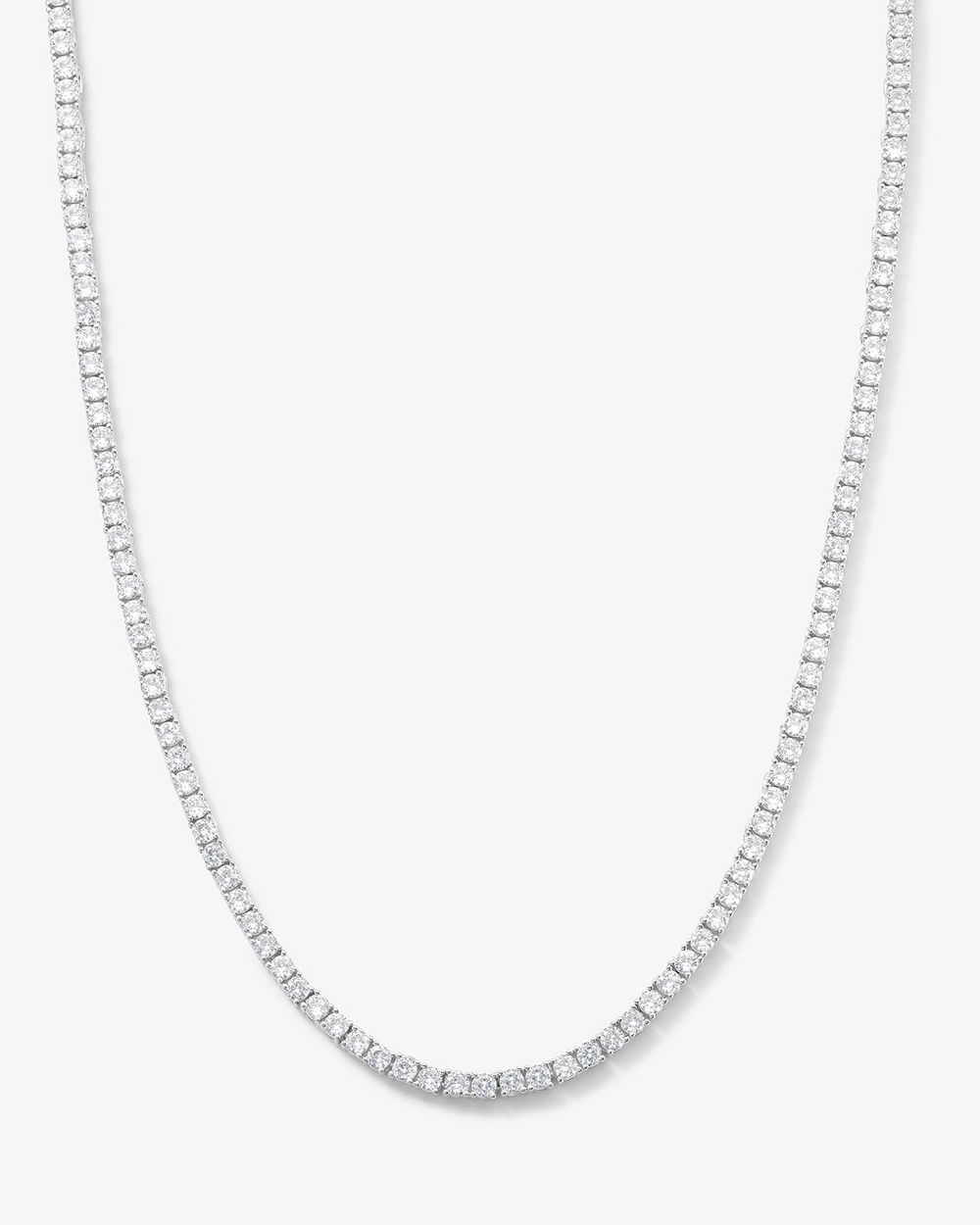 Silver Plated Heiress 3mm Tennis Necklaces