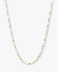 18K Yellow Gold Plated Baby Not Your Basic Tennis Necklace 16"
